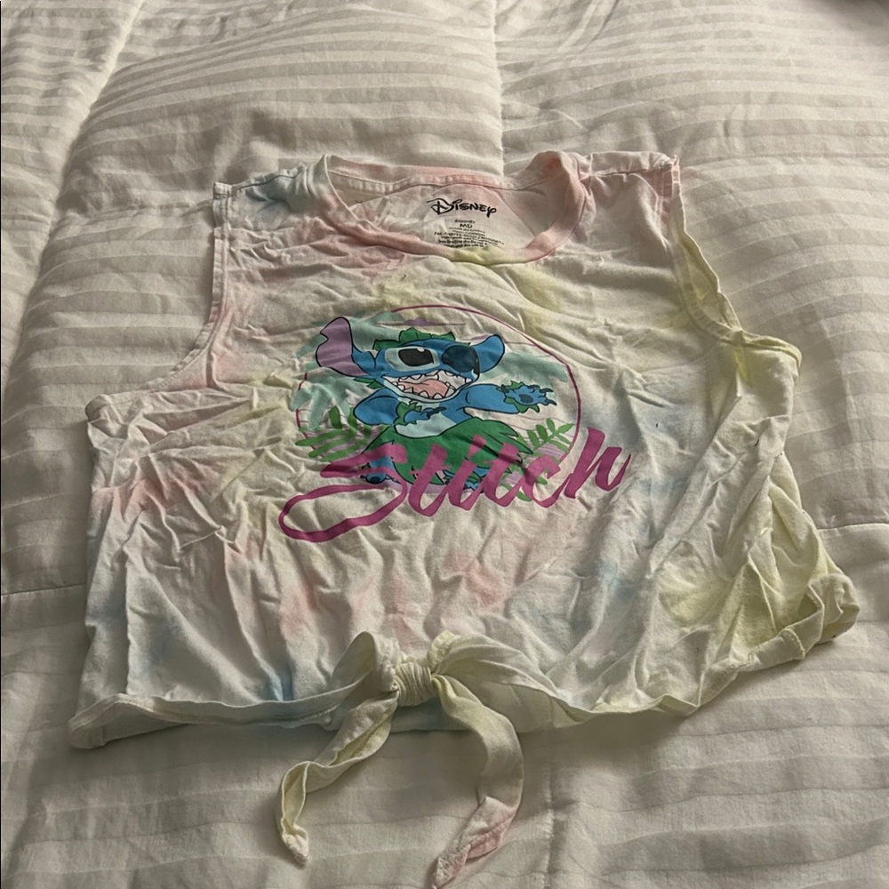 Disney Stitch Pastel Tie-Dye Juniors Tee